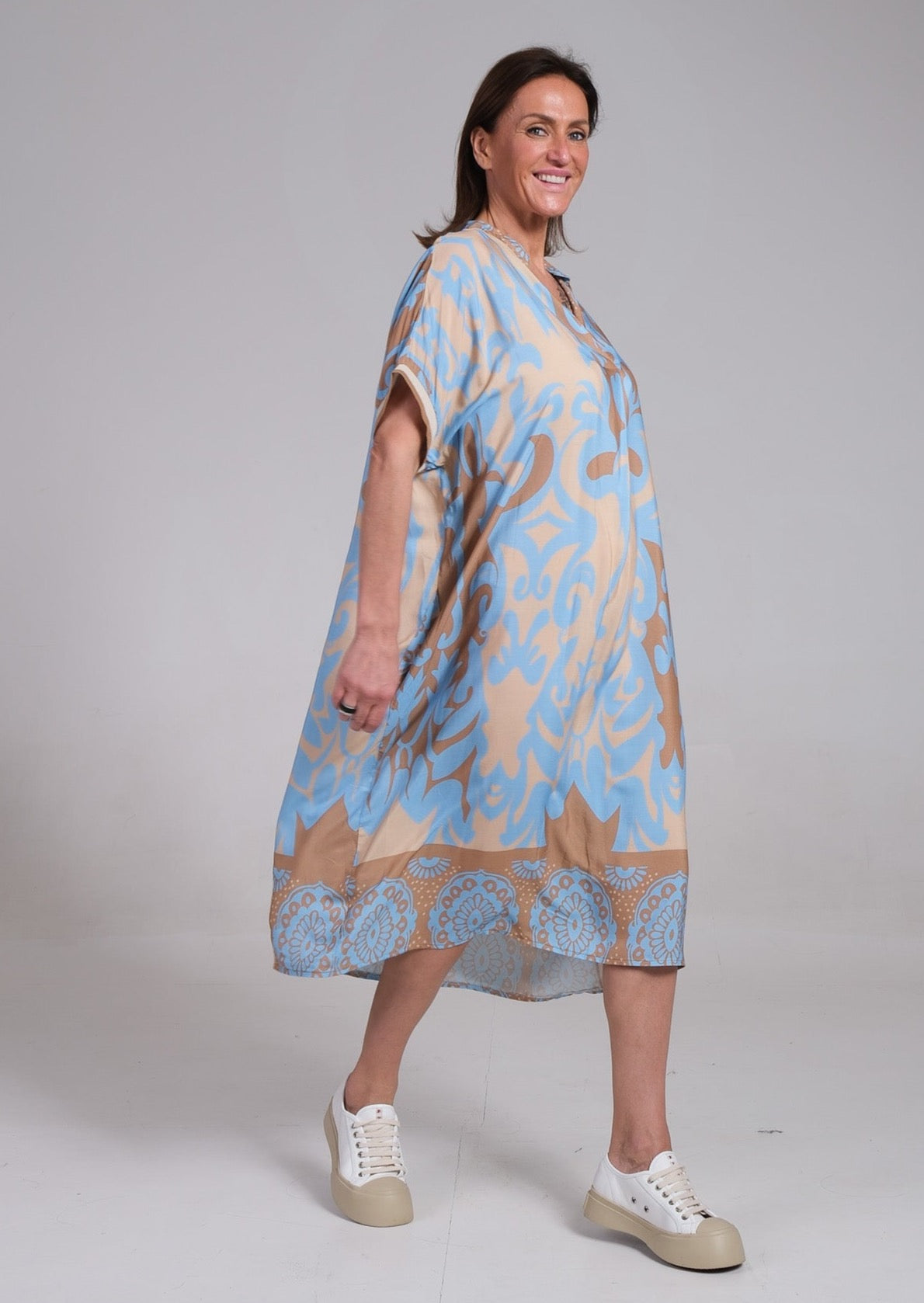 Lennox | Women's Floral Midi Dress with Relaxed Fit