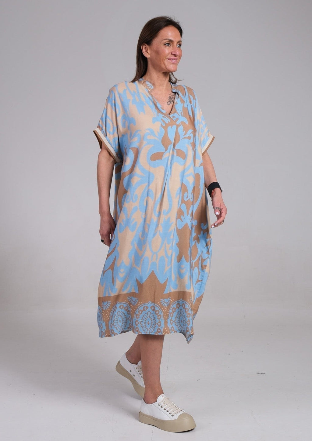 Lennox | Women's Floral Midi Dress with Relaxed Fit