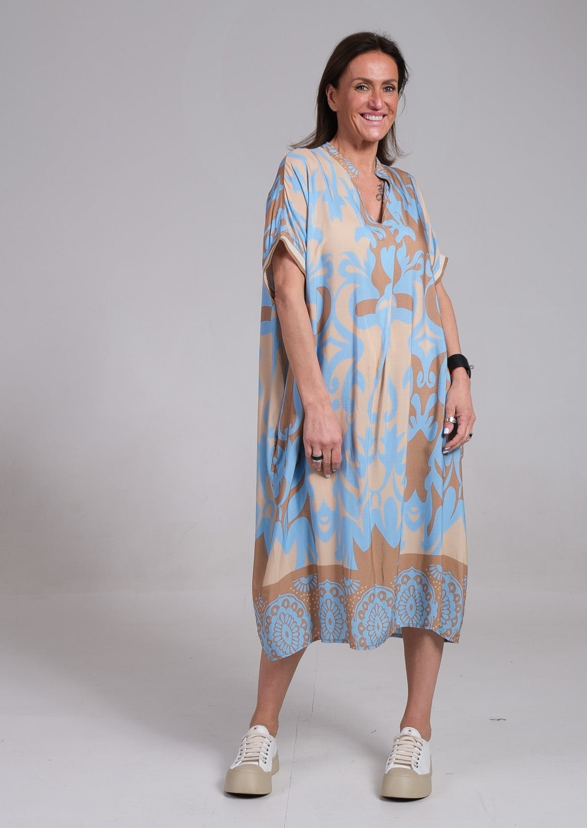 Lennox | Women's Floral Midi Dress with Relaxed Fit