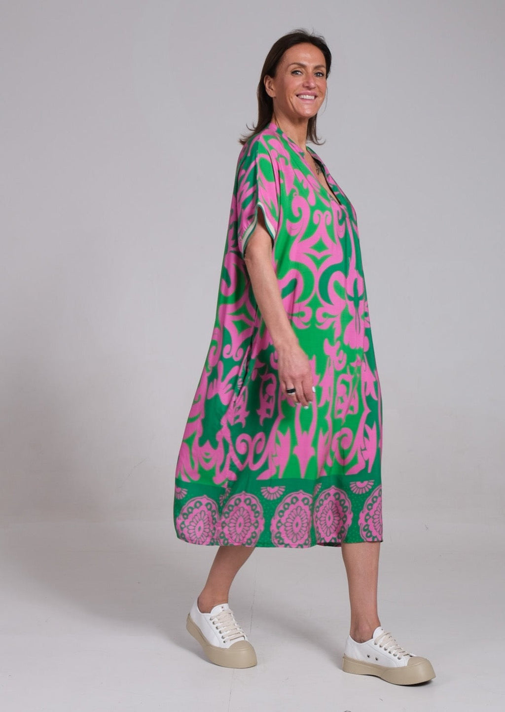 Lennox | Women's Floral Midi Dress with Relaxed Fit