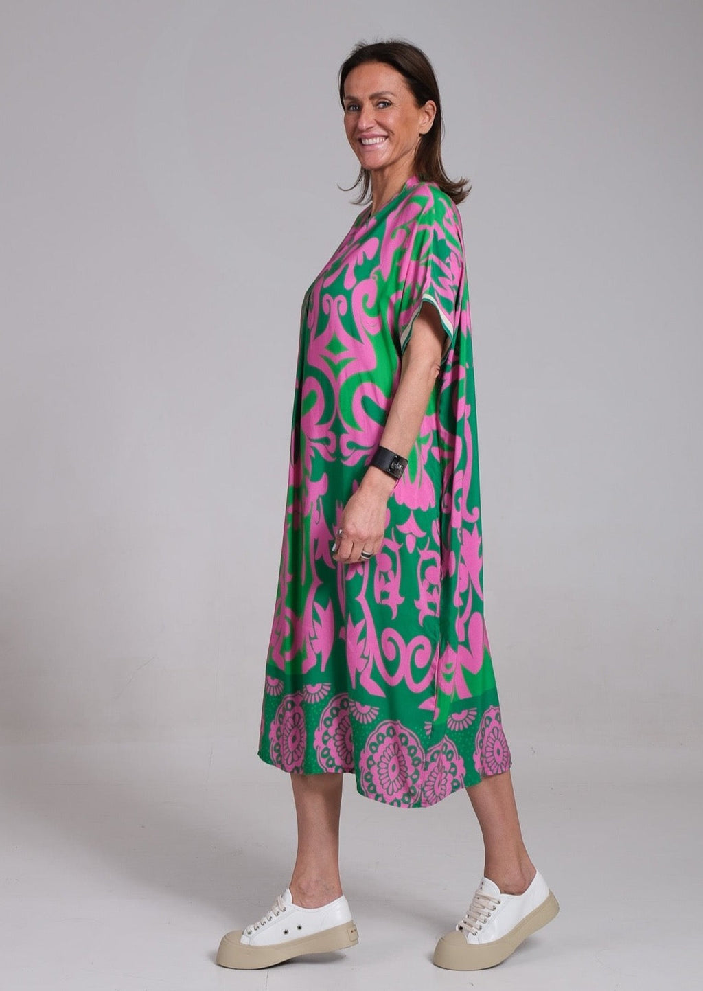 Lennox | Women's Floral Midi Dress with Relaxed Fit