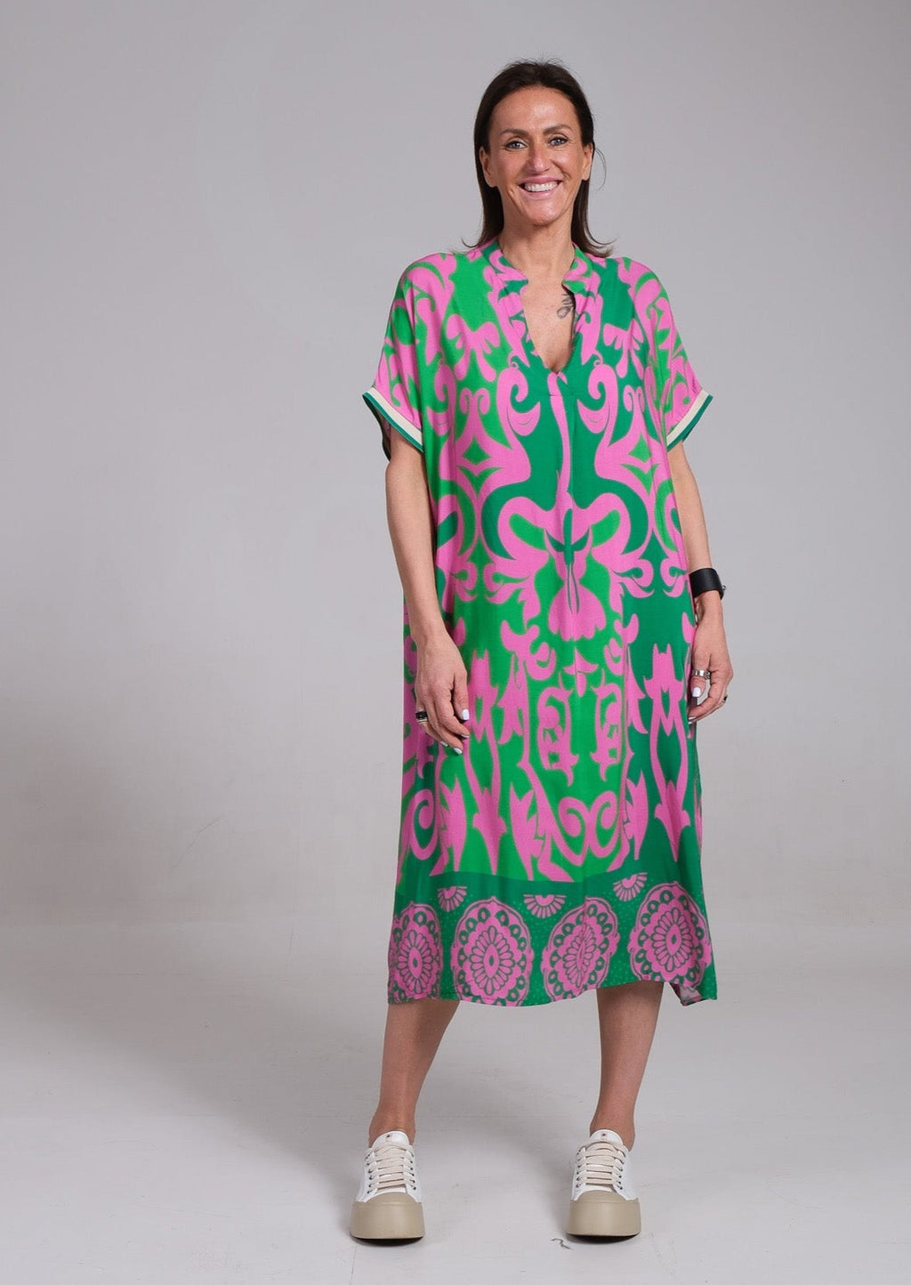 Lennox | Women's Floral Midi Dress with Relaxed Fit