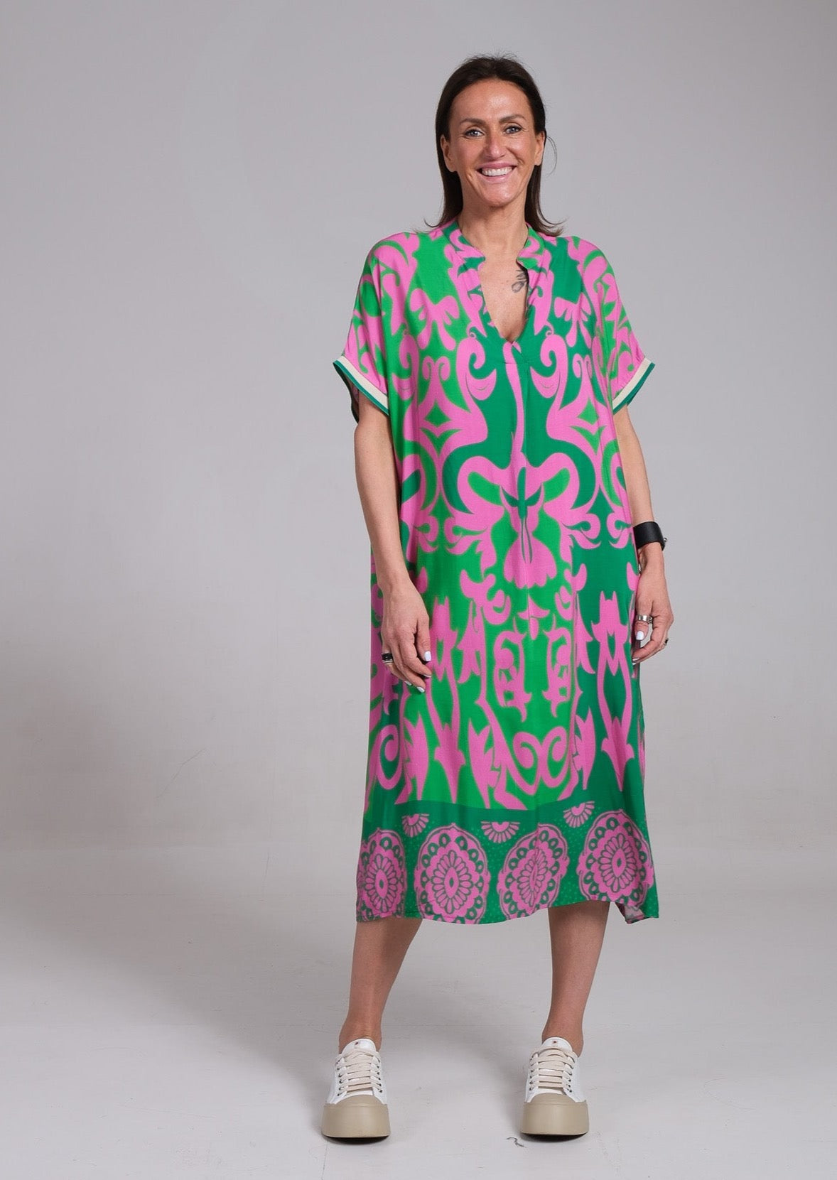 Lennox | Women's Floral Midi Dress with Relaxed Fit