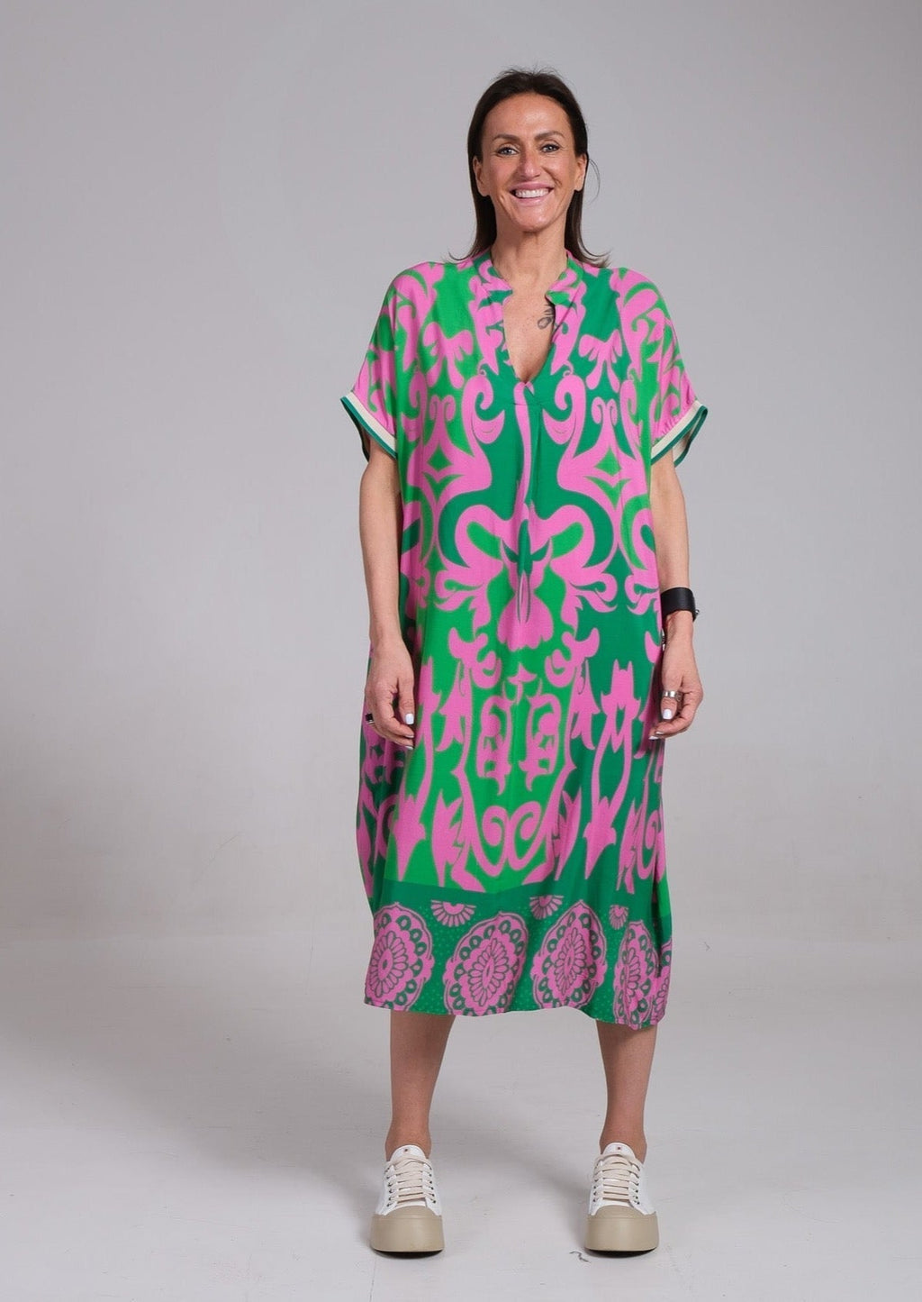 Lennox | Women's Floral Midi Dress with Relaxed Fit