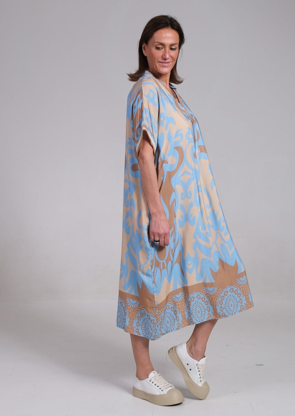 Lennox | Women's Floral Midi Dress with Relaxed Fit