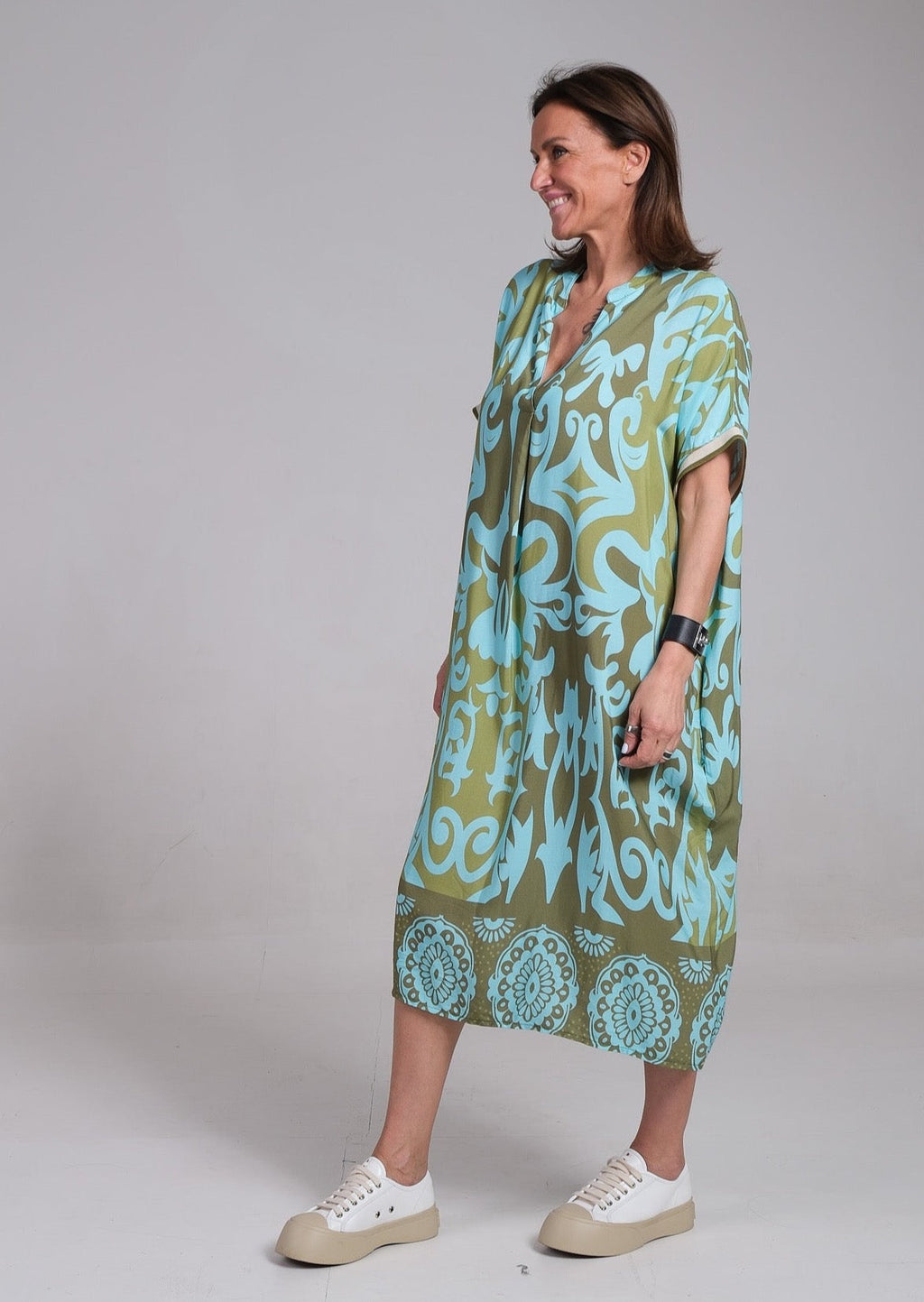 Lennox | Women's Floral Midi Dress with Relaxed Fit