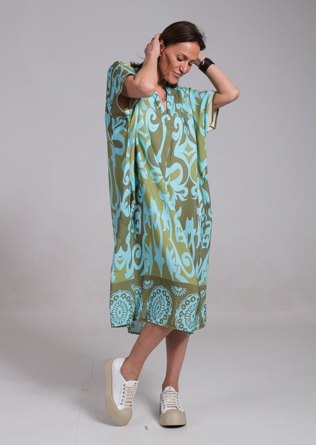 Lennox | Women's Floral Midi Dress with Relaxed Fit