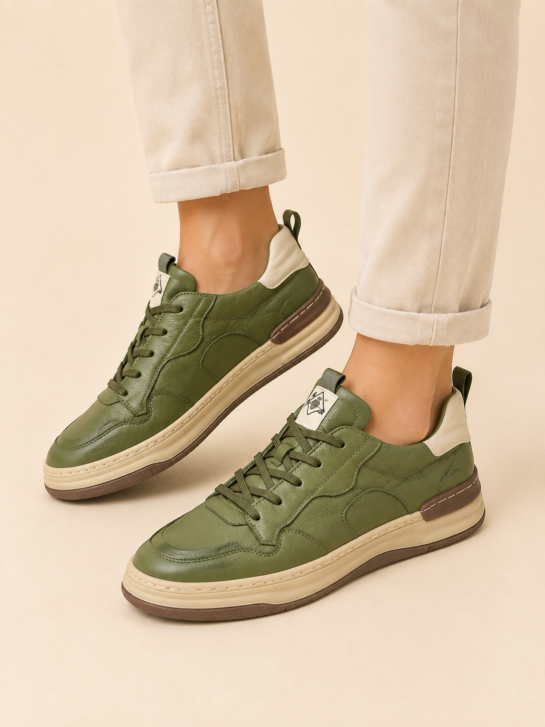 Idris | Men's Casual Lace-Up Sneakers with Stitched Panel Detailing
