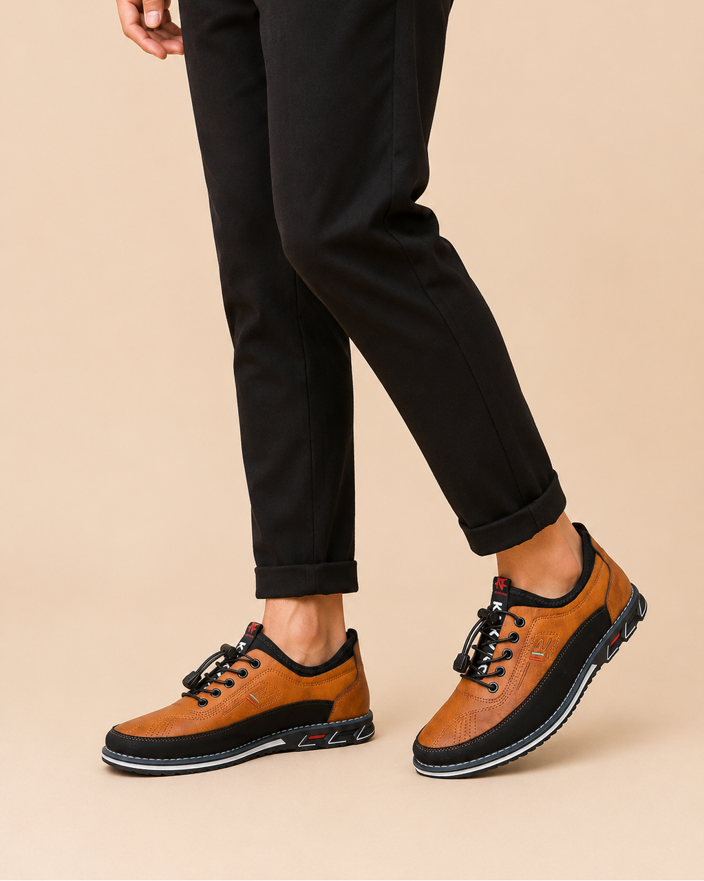 Jasper | Men's Lace-Up Casual Shoes with Contrast Sole