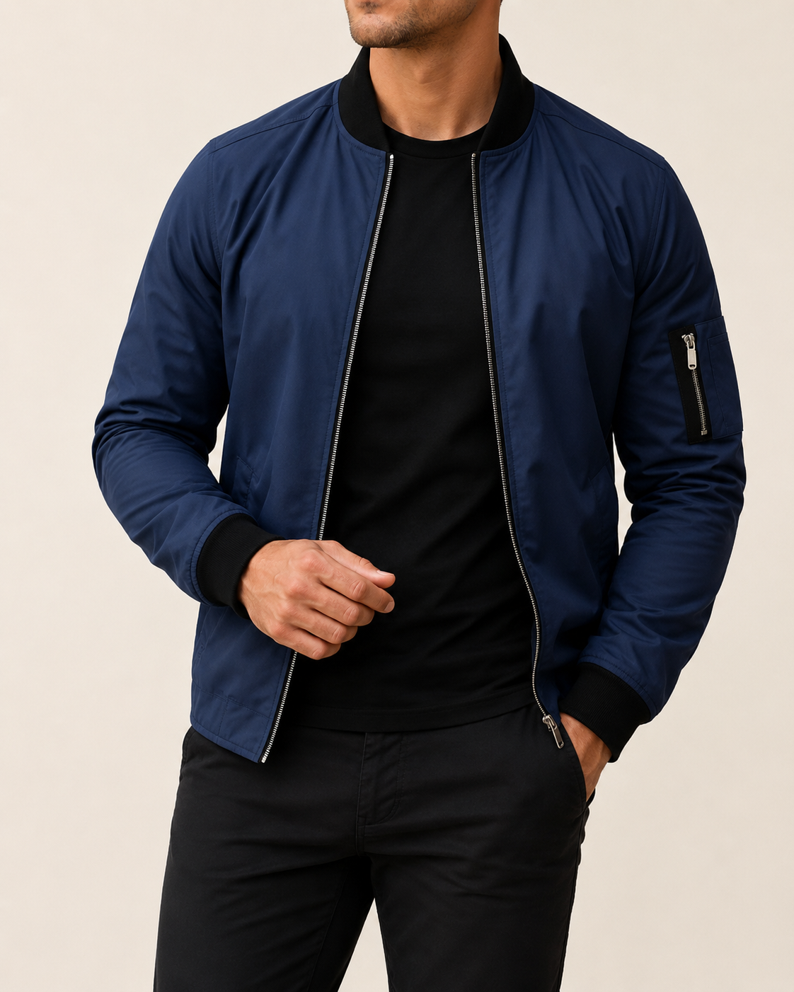 Jaxon | Men's Sleek Zip-Up Bomber Jacket