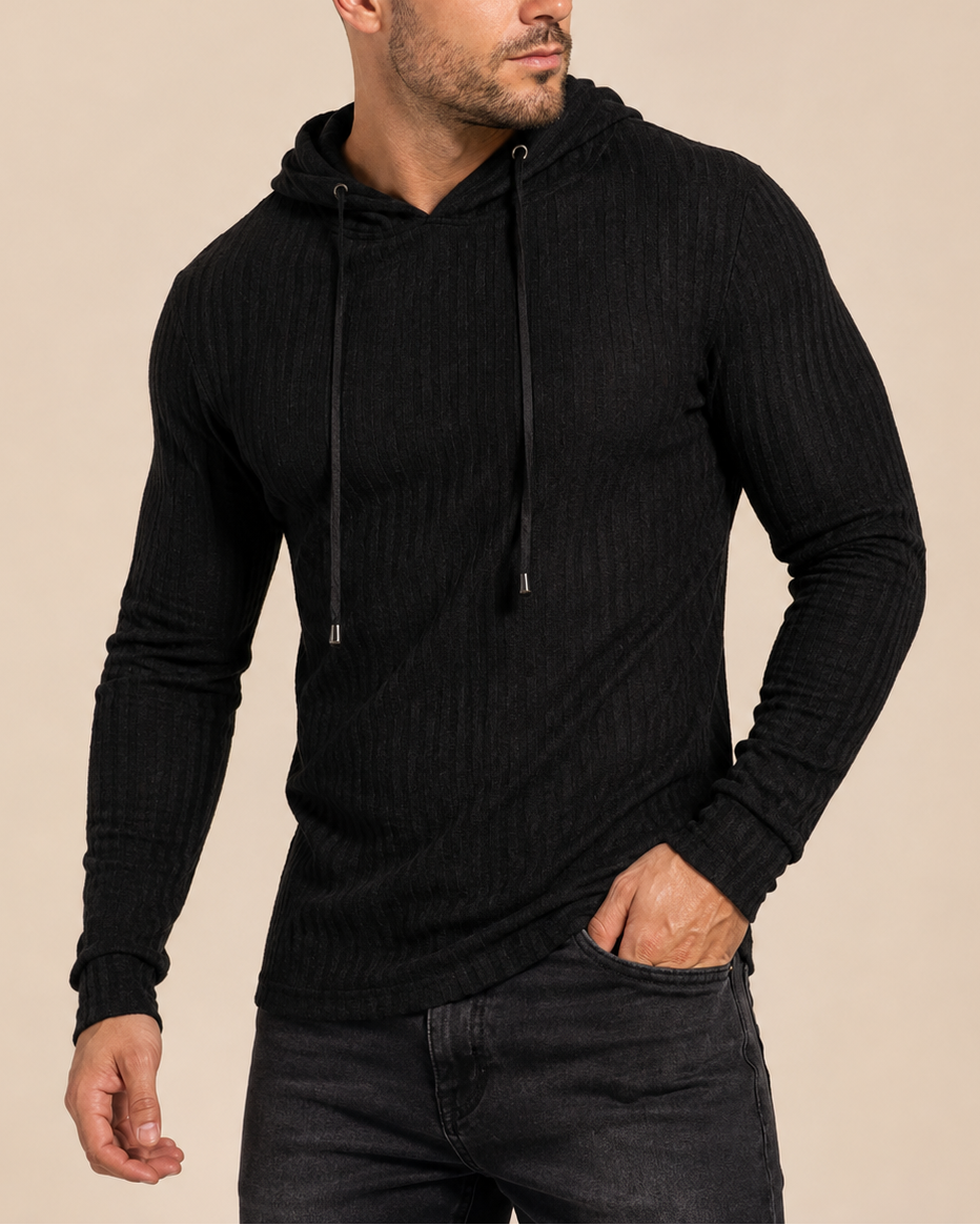 Keaton | Men's Ribbed Knit Hoodie