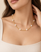Livia | Women's Elegant Gold Necklace with Pearls