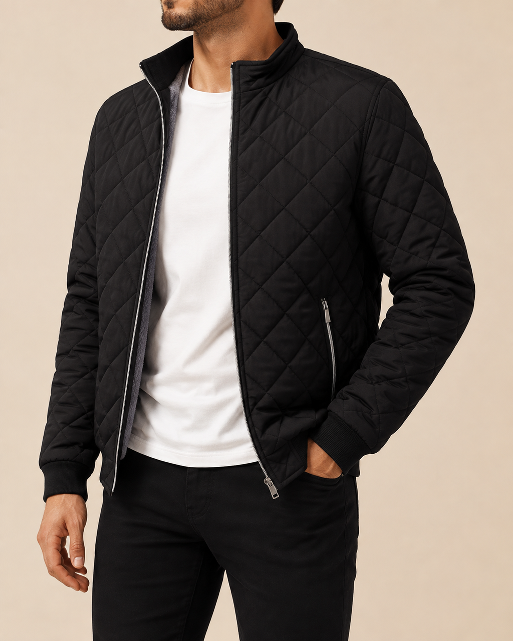 Lucien | Men's Quilted Winter Jacket with Faux Fur Lining
