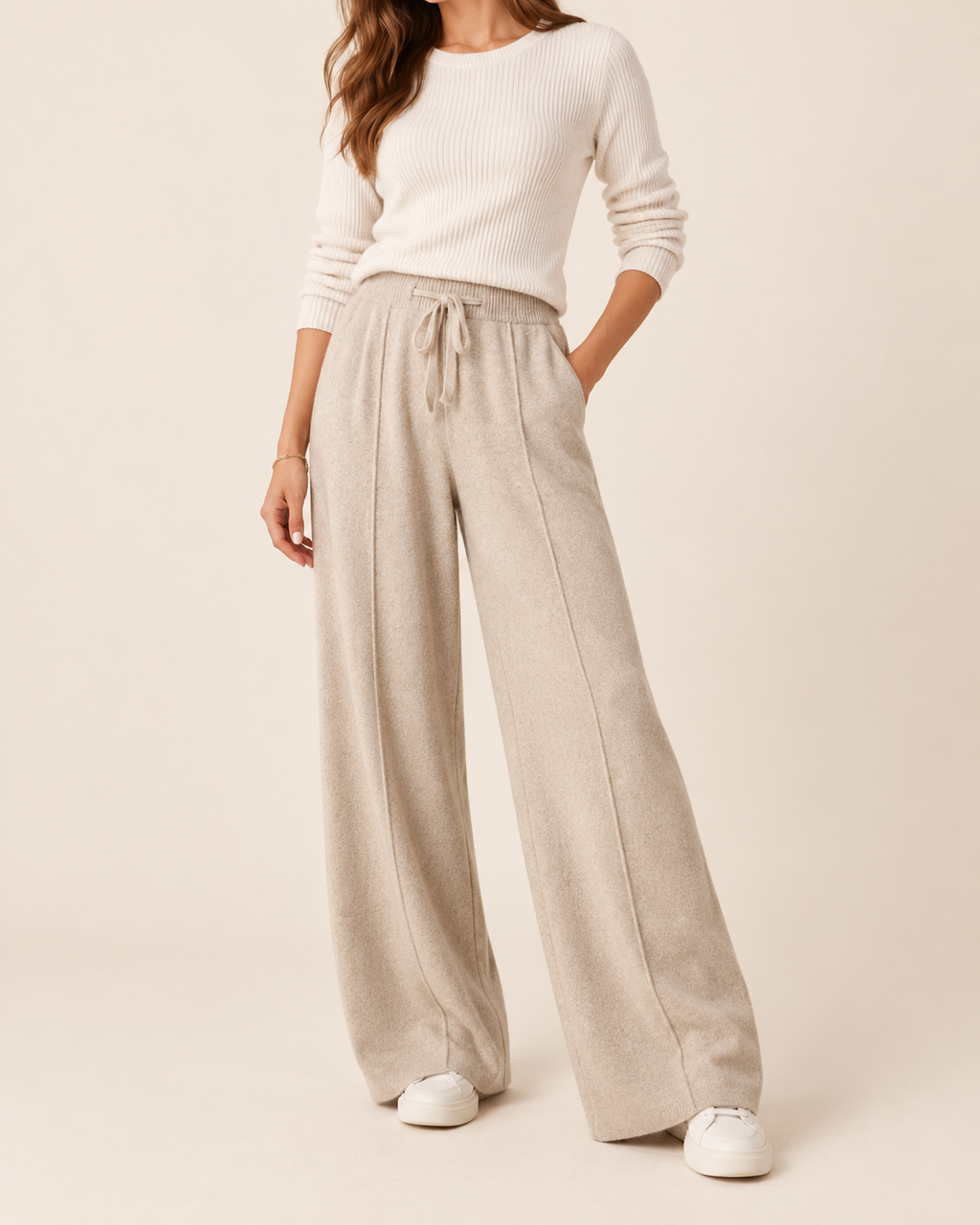 Lumen | Women's Wide Leg Cashmere Pants