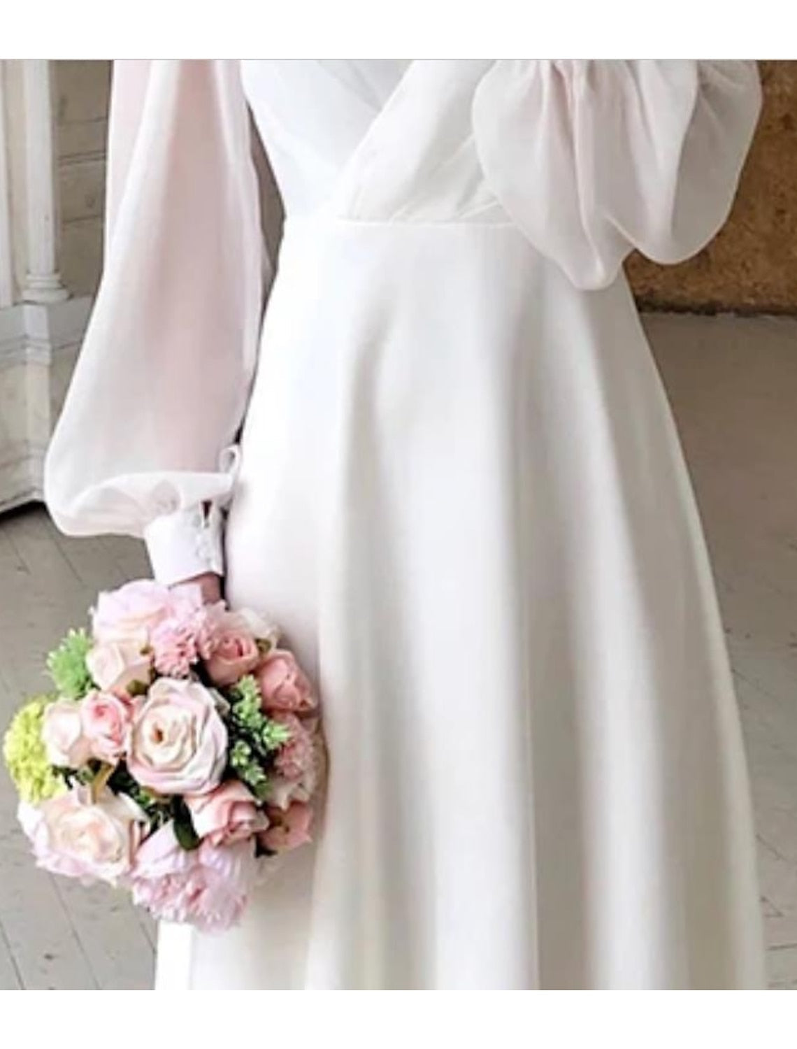 Calla | Women's Elegant Long-Sleeve Midi Wedding Guest Dress