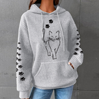 Lennox | Women's Comfortable Cat Hoodie with Waffle Texture