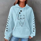 Lennox | Women's Comfortable Cat Hoodie with Waffle Texture