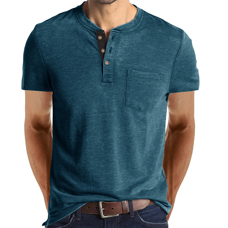 Rylan - Men's Casual Henley Shirt with Chest Pocket