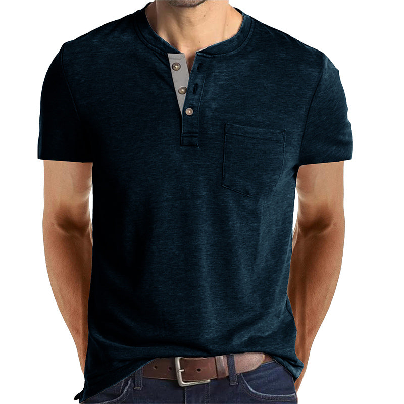 Rylan - Men's Casual Henley Shirt with Chest Pocket