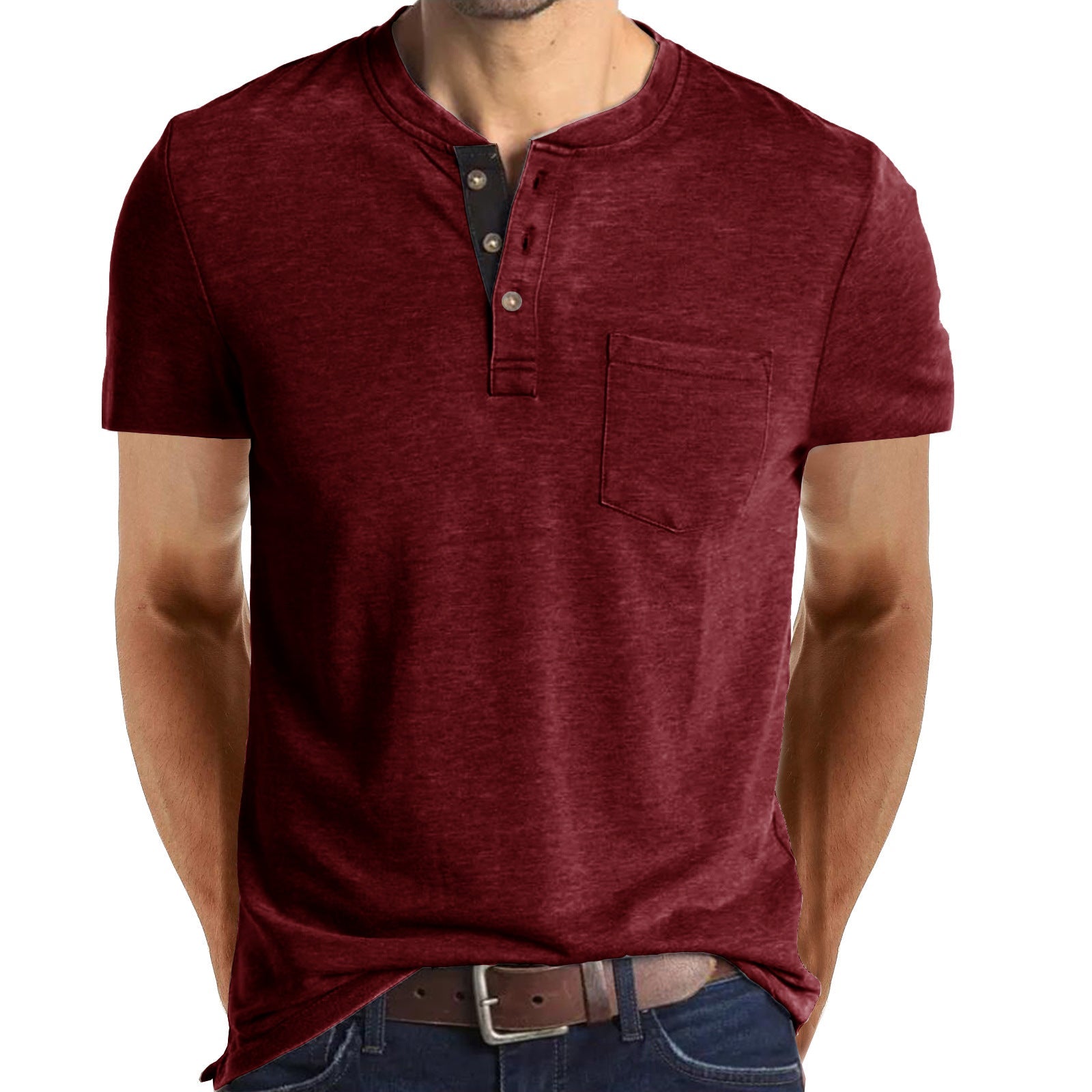 Rylan - Men's Casual Henley Shirt with Chest Pocket