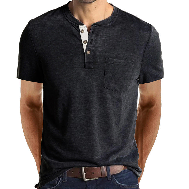 Rylan - Men's Casual Henley Shirt with Chest Pocket