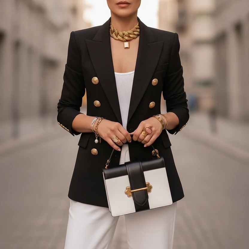 Nicolette | Women's Chic Double-Breasted Blazer Trousers Set 9