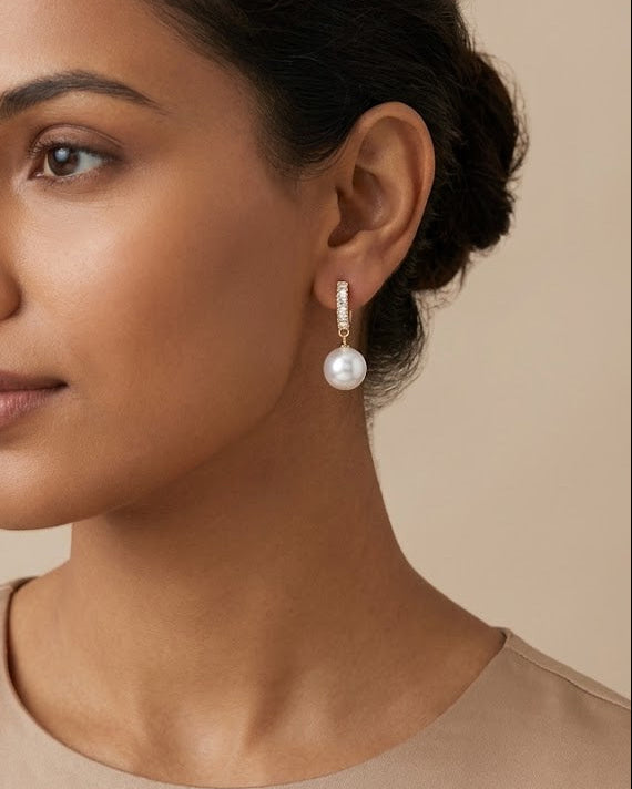 Odessa | Women's Elegant Pearl Drop Earrings