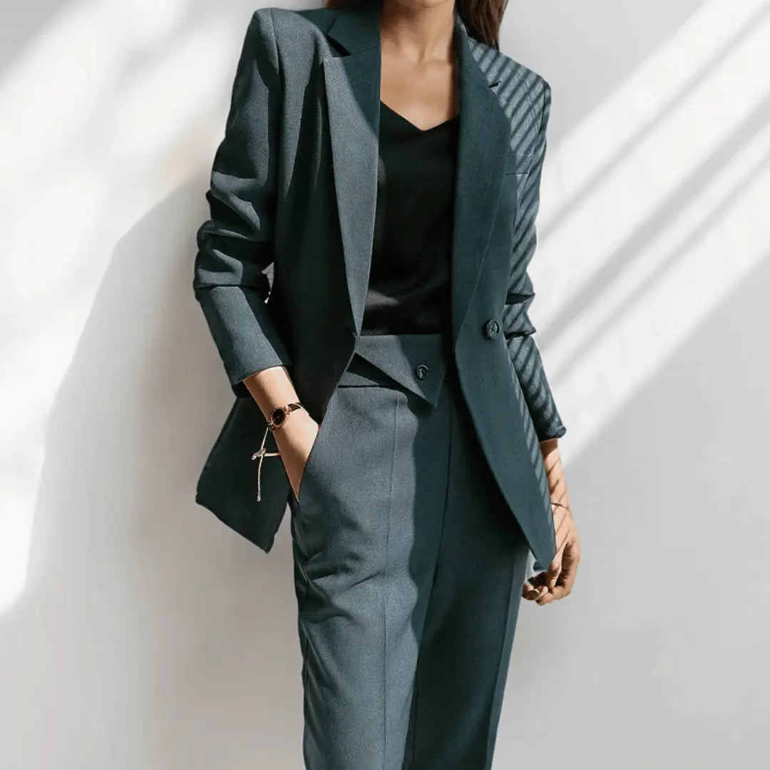 Camille | Women's Classic Blazer Set with Tailored Trousers