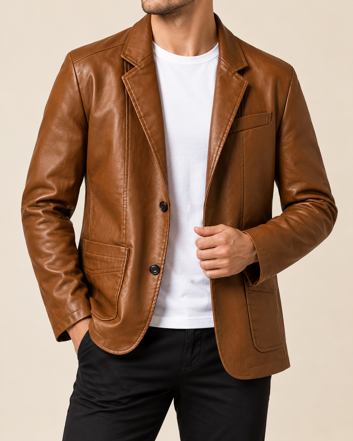 Rowan | Men's Classic Faux Leather Jacket