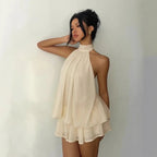 Mette | Women's Chic Halter Layered Cocktail Dress