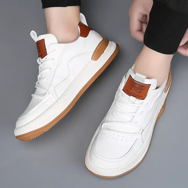 Idris - Men's Casual Green Faux Leather Sneakers