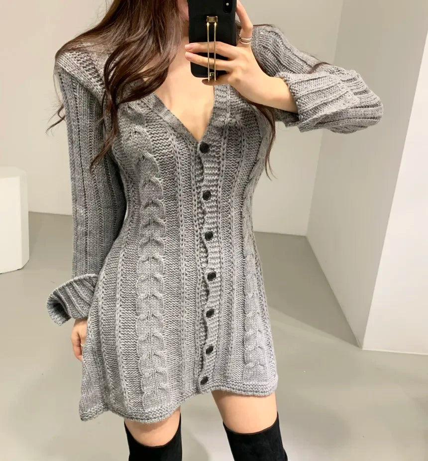 Sienna | Women's Cozy Cable Knit Sweater Dress