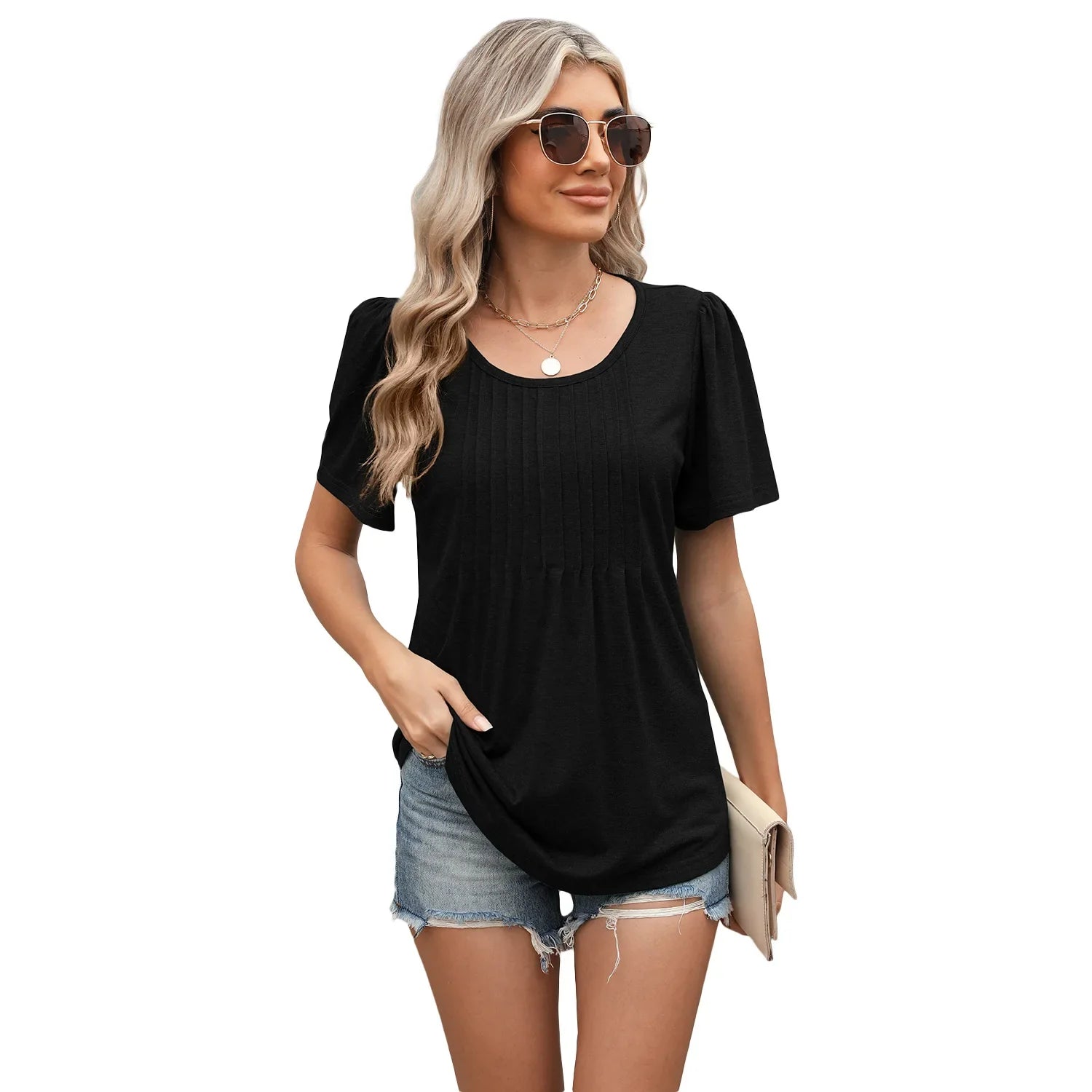 Sutton | Women's Casual Short-Sleeve Peplum Top