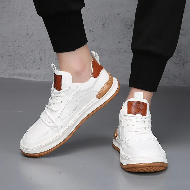 Idris - Men's Casual Green Faux Leather Sneakers