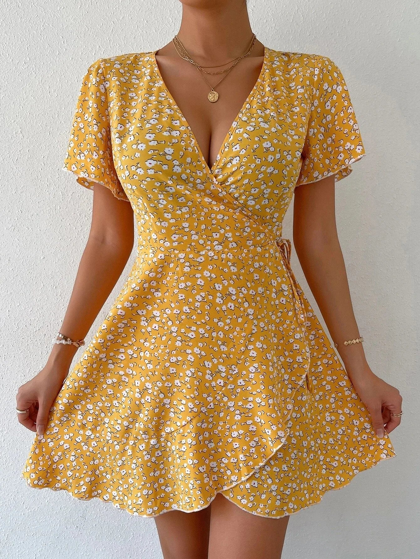 Hazel | Women's Floral Wrap Mini Dress