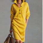 Thea | Women's Chic Sweater Dress with Button Detail