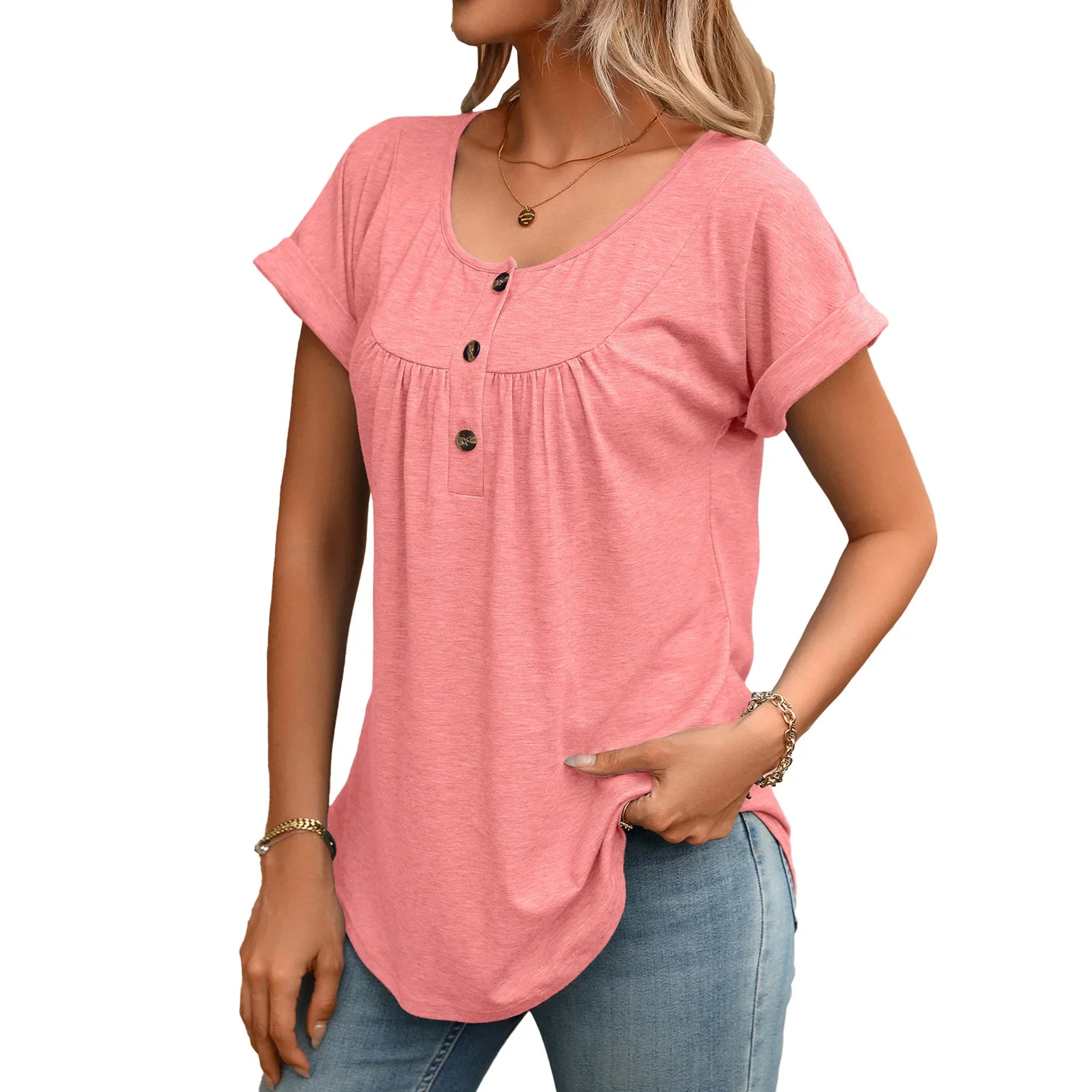 Luna | Women's Casual Button Detail Blouse