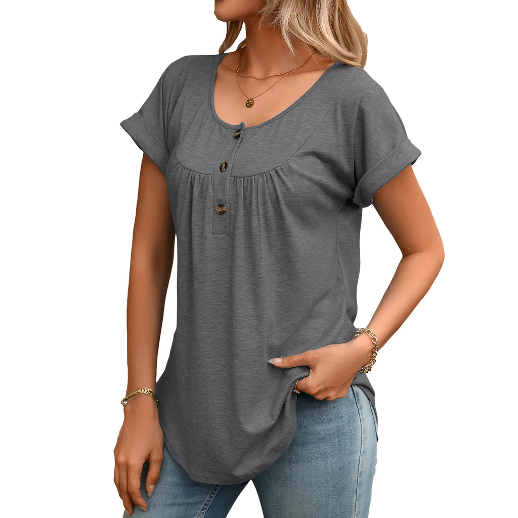 Luna | Women's Casual Button Detail Blouse