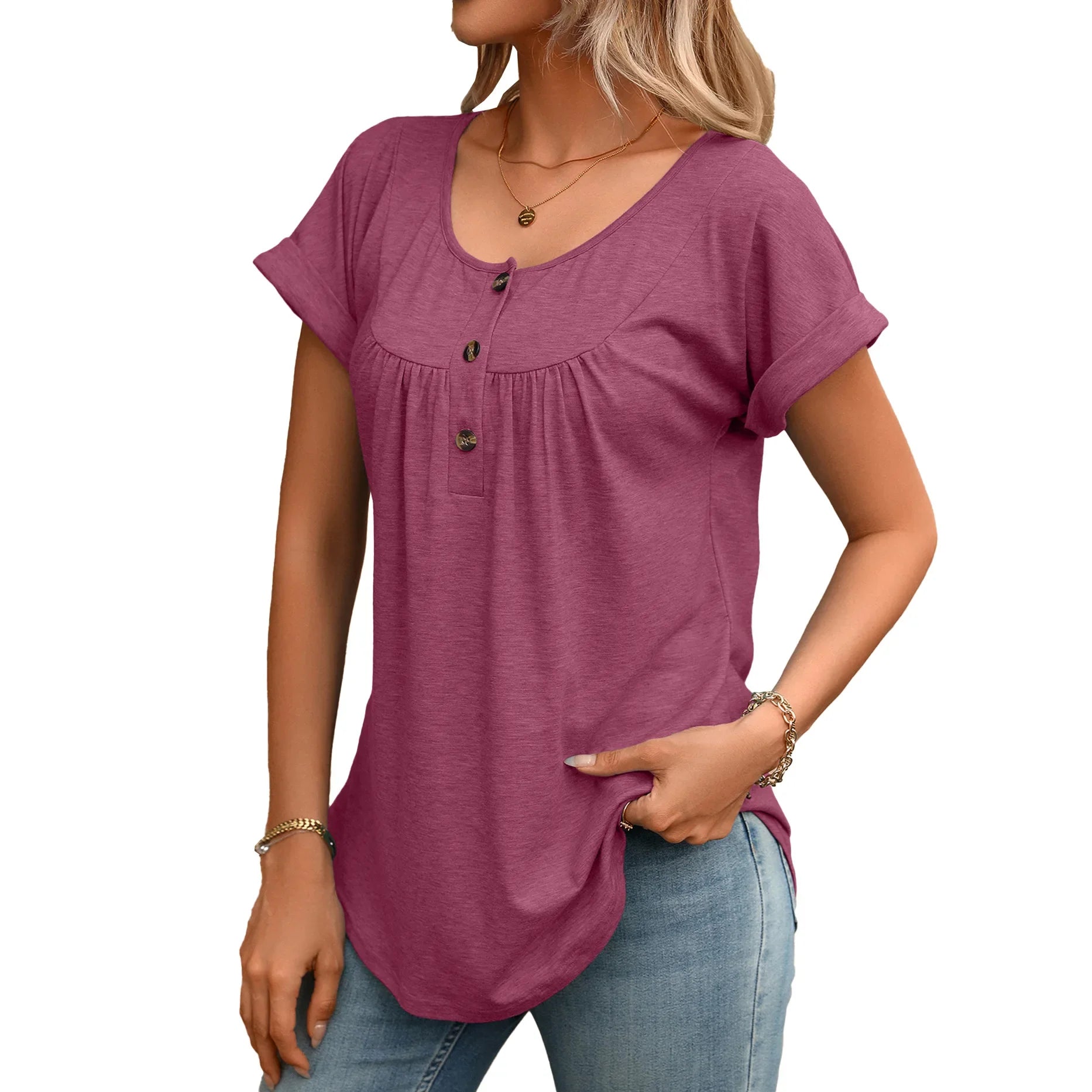 Luna | Women's Casual Button Detail Blouse