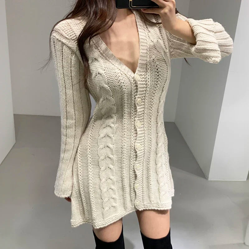 Sienna | Women's Cozy Cable Knit Sweater Dress