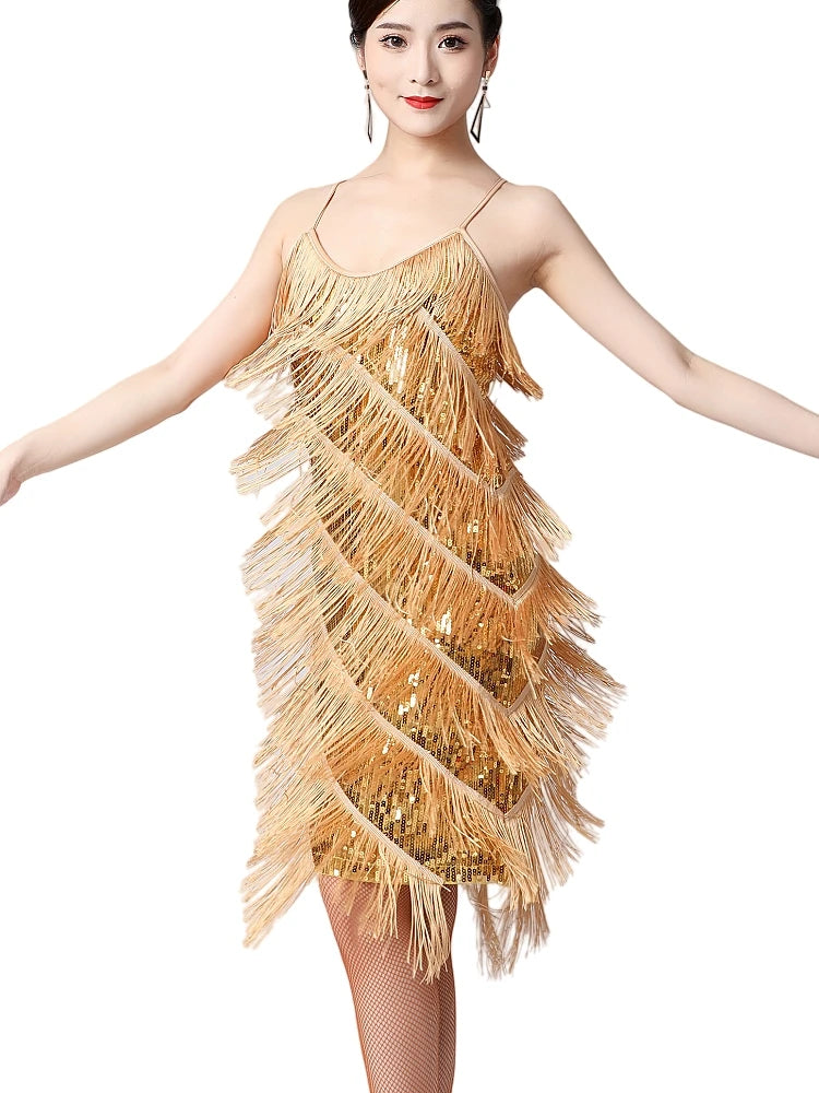 Zora | Women's Elegant Flapper Dress with Fringe Detail