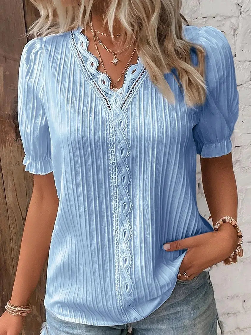 Seraphine | Women's Elegant Blouse with Lace Trim