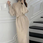 Priya | Women's Long Sleeve Turtleneck Sweater Dress