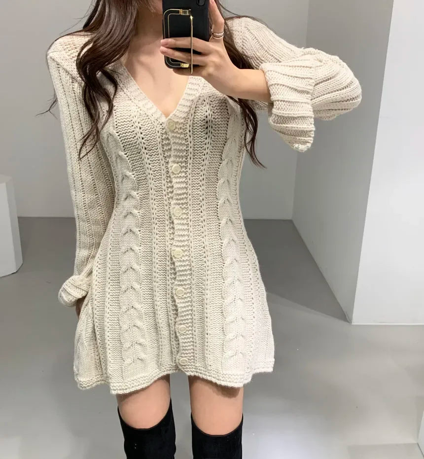 Sienna | Women's Cozy Cable Knit Sweater Dress