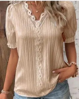 Seraphine | Women's Elegant Blouse with Lace Trim