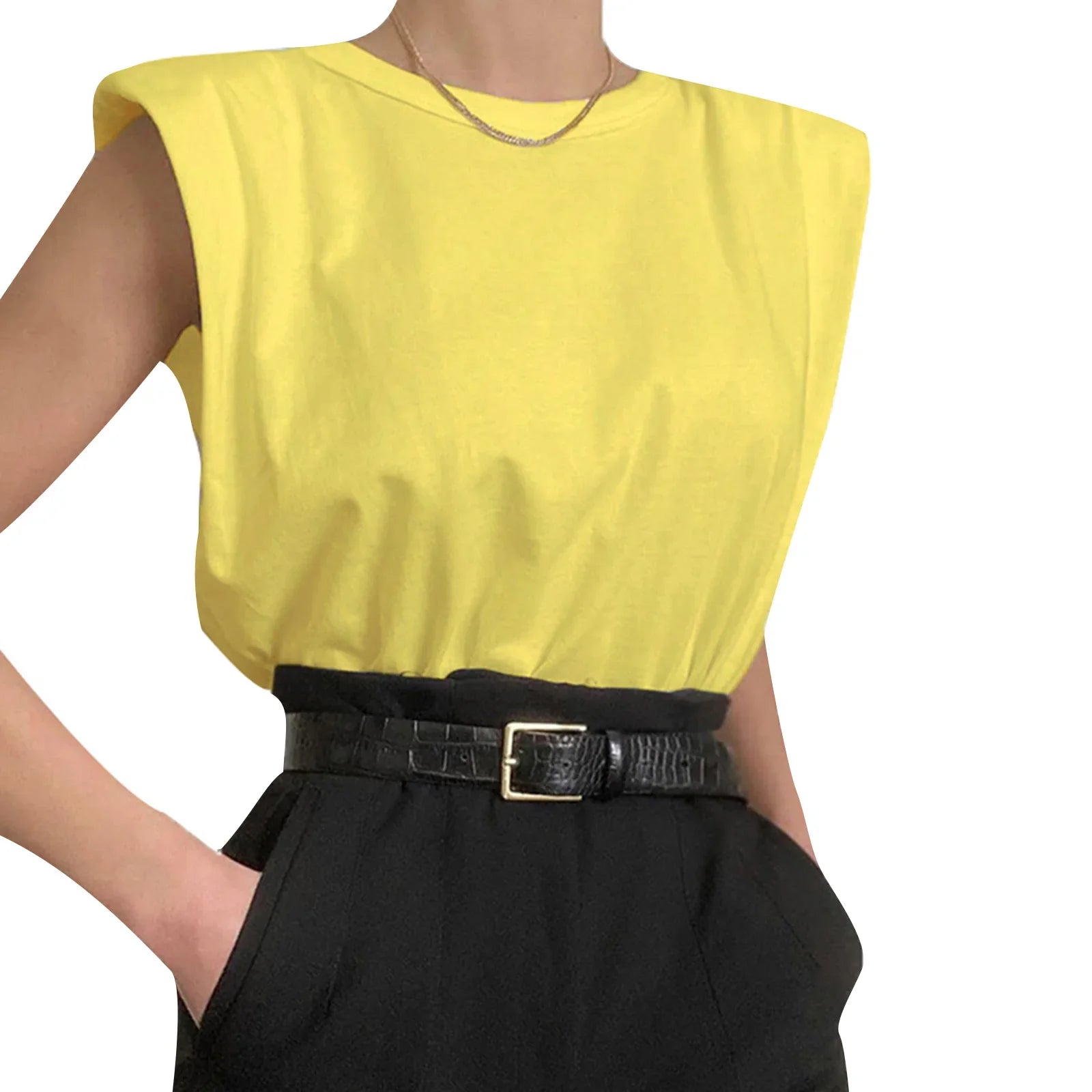 Sienna | Women's Sleek Padded Shoulder Top