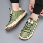 Idris - Men's Casual Green Faux Leather Sneakers