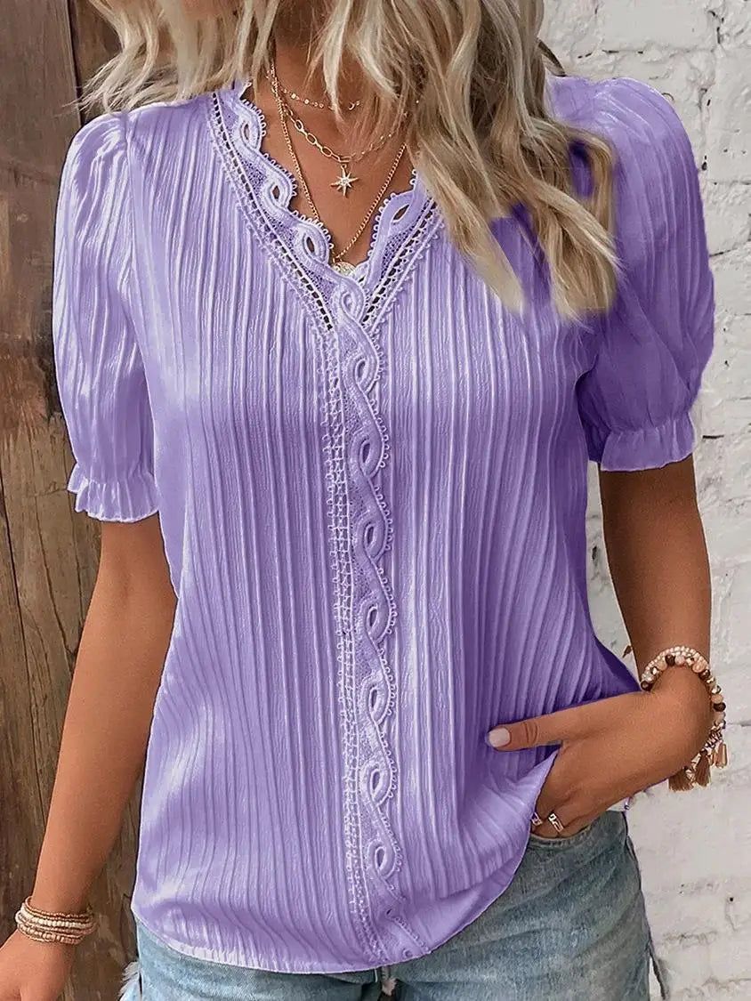 Seraphine | Women's Elegant Blouse with Lace Trim