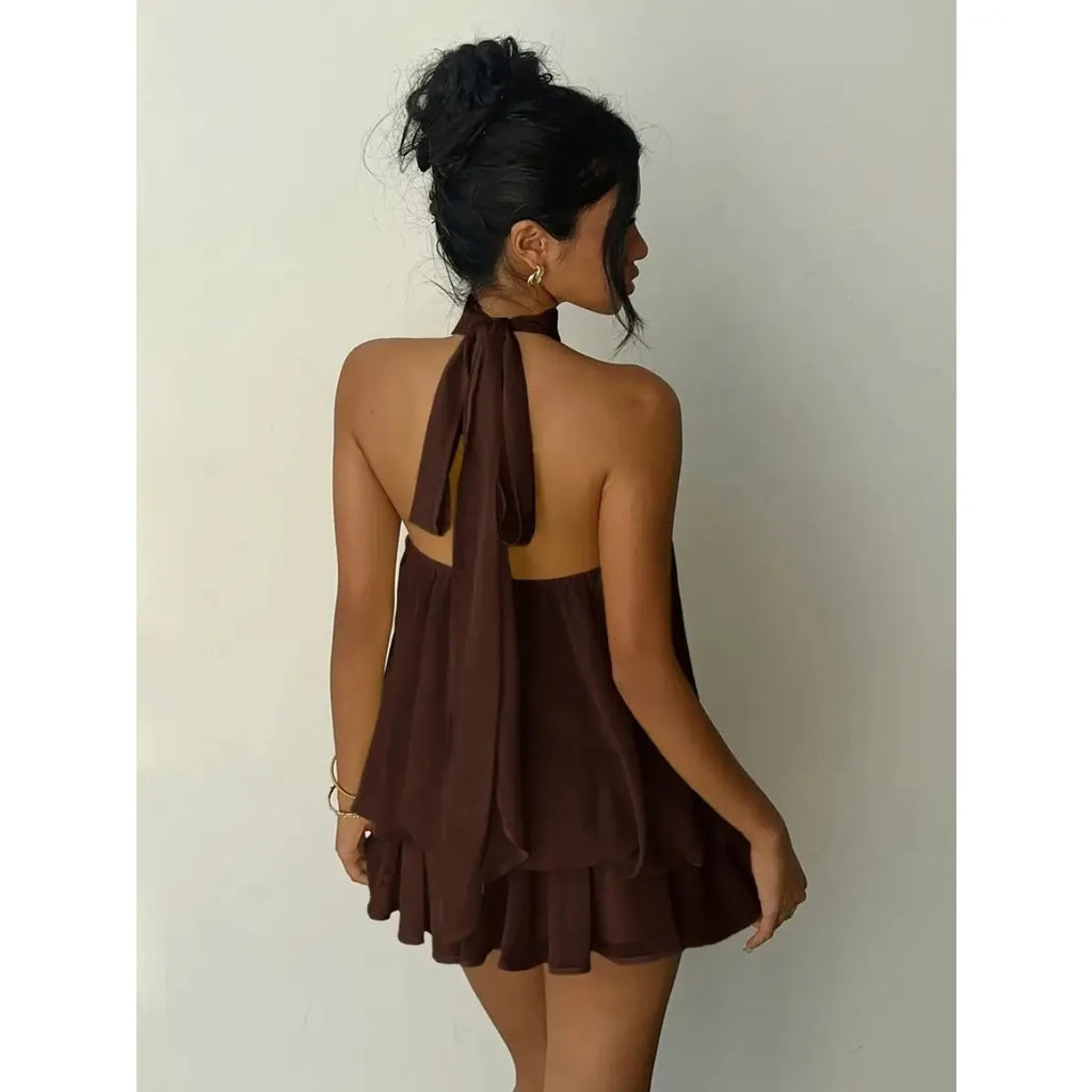 Mette | Women's Chic Halter Layered Cocktail Dress
