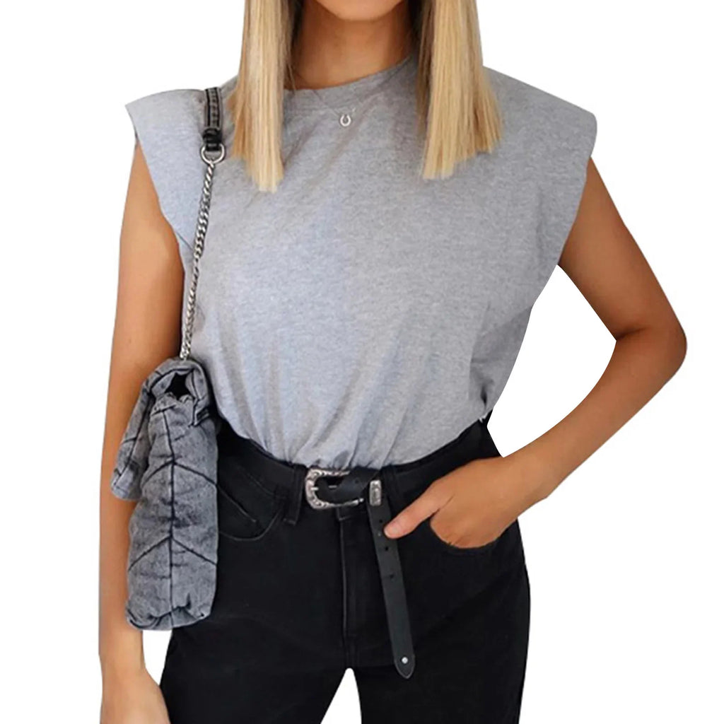 Sienna | Women's Sleek Padded Shoulder Top